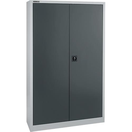 Schäfer Shop Select Materialschrank MS 2412, H 1935 mm, Leergehäuse, weißaluminium RAL 9006// RAL 7016 anthrazitgrau