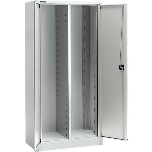 Schäfer Shop Select Materialschrank MS 2509, mit Mittelwand, Leergehäuse, B 950 x T 500 x H 1935 mm, Feinblech, lichtgrau/lichtgrau