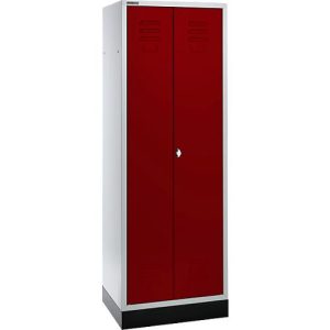 Schäfer Shop Select Materialspind, 1800 x 630 x 500 mm, Drehriegelverschluss, lichtgrau/rubinrot Schäfer Shop Select Materialspind, 1800 x 630 x 500 mm, Drehriegelverschluss, lichtgrau/rubinrot