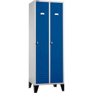 Schäfer Shop Select Materialspind m. Füßen, Drehriegelverschluss, lichtgrau/enzianblau Schäfer Shop Select Materialspind m. Füßen, Drehriegelverschluss, lichtgrau/enzianblau