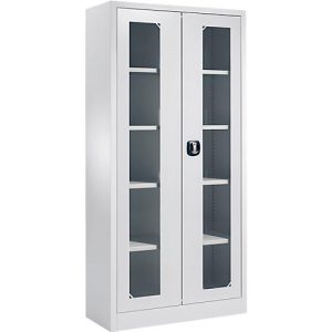 Schäfer Shop Select Mehrzweckschrank MSI-ST 2409, mit Sichtfenster, 4 Zwischenböden, B 950 x T 400 x H 1935 mm, Stahl & ESG-Glasscheiben, weißaluminium Schäfer Shop Select Mehrzweckschrank MSI-ST 2409, mit Sichtfenster, 4 Zwischenböden, B 950 x T 400 x H 1935 mm, Stahl & ESG-Glasscheiben, weißaluminium