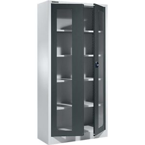 Schäfer Shop Select Mehrzweckschrank MSI-ST 2409, mit Sichtfenster, 4 Zwischenböden, B 950 x T 400 x H 1935 mm, Stahl & ESG-Glasscheiben, weißaluminum/anthrazitgrau Schäfer Shop Select Mehrzweckschrank MSI-ST 2409, mit Sichtfenster, 4 Zwischenböden, B 950 x T 400 x H 1935 mm, Stahl & ESG-Glasscheiben, weißaluminum/anthrazitgrau