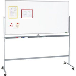 Schäfer Shop Select Mobiles Whiteboard, um 360° drehbare Tafel, weiß lackiert, Ablageschale, 4 Lenkrollen, B 1800 x H 900 mm Schäfer Shop Select Mobiles Whiteboard, um 360° drehbare Tafel, weiß lackiert, Ablageschale, 4 Lenkrollen, B 1800 x H 900 mm