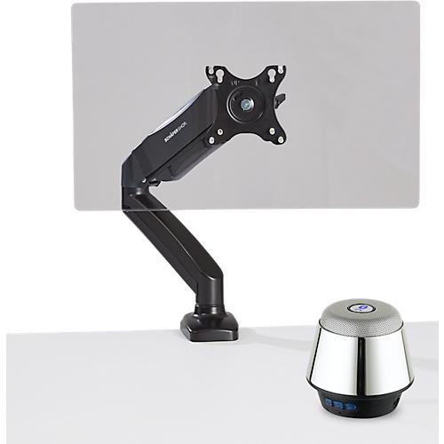 Schäfer Shop Select Monitorarm MX8-112, für 1 Display bis 32 Zoll + Bluetooth Lautsprecher Chrome