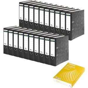 Schäfer Shop Select Ordner, schwarz, DIN A4, 80 mm, 20 Stück + GRATIS Kopierpapier Schäfer Shop Select Ordner, schwarz, DIN A4, 80 mm, 20 Stück + GRATIS Kopierpapier