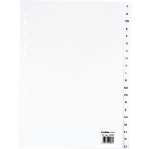 Schäfer Shop Select Ordnerregister, für DIN A4, alphabetisch, 20 Fächer, Polypropylen, weiß