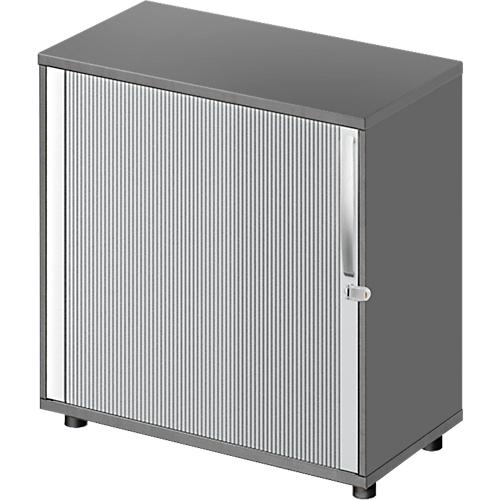 Schäfer Shop Select Querrollladenschrank LOGIN, 2 Ordnerhöhen, abschließbar, B 800 x T 420 x H 788 mm, graphit