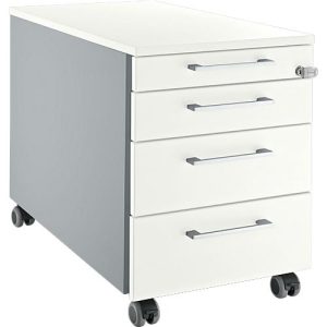Schäfer Shop Select Rollcontainer 1233, mit Griff eckig, weißalu/weiß Schäfer Shop Select Rollcontainer 1233, mit Griff eckig, weißalu/weiß