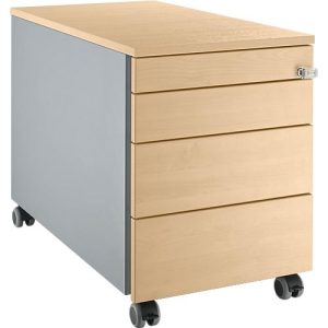 Schäfer Shop Select Rollcontainer 1233, mit Griffnut, B 435 x H 567 mm, weißalu/weißalu/Ahorn-Dekor Schäfer Shop Select Rollcontainer 1233, mit Griffnut, B 435 x H 567 mm, weißalu/weißalu/Ahorn-Dekor