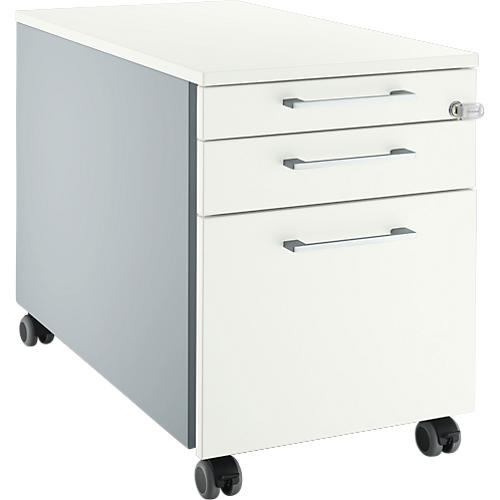 Schäfer Shop Select Rollcontainer 126, mit Griff eckig, weißalu/weißalu/weiß