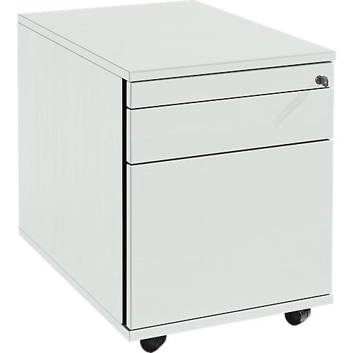 Schäfer Shop Select Rollcontainer 126, Utensilien- & HR-Auszug, Schubladen, abschließbar, Spanplatte, B 428 x T 600 x H 540 mm, lichtgrau