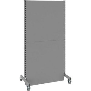 Schäfer Shop Select Schallschutz Stellwand, mobil, Grundfeld, mit 2 Füßen & Doppelrollen, B 1000 x T 740 x H 2000 mm, staubgrau RAL 7037