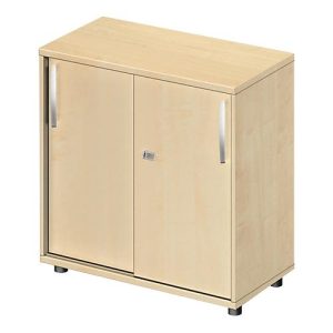 Schäfer Shop Select Schiebetürenschrank LOGIN, 2 Ordnerhöhen, B 800 x T 420 x H 788 mm, Ahorn Dekor/Ahorn Dekor