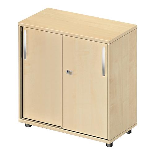 Schäfer Shop Select Schiebetürenschrank LOGIN, 2 Ordnerhöhen, B 800 x T 420 x H 788 mm, Ahorn Dekor/Ahorn Dekor