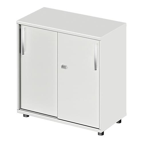 Schäfer Shop Select Schiebetürenschrank LOGIN, 2 Ordnerhöhen, B 800 x T 420 x H 788 mm, lichtgrau/lichtgrau