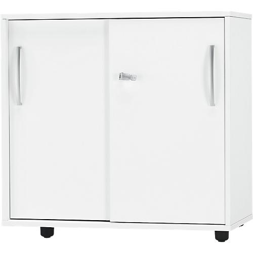 Schäfer Shop Select Schiebetürenschrank LOGIN, 2 Ordnerhöhen, B 800 x T 420 x H 788 mm, weiß/weiß