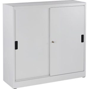Schäfer Shop Select Schiebetürenschrank, mit 3 Einlegeböden, H 1150 x B 1200 x T 400 mm, Stahl, lichtgrau