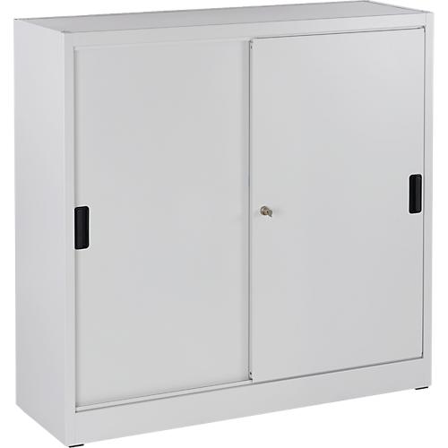 Schäfer Shop Select Schiebetürenschrank, mit 3 Einlegeböden, H 1150 x B 1200 x T 400 mm, Stahl, lichtgrau