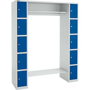 Schäfer Shop Select Schließfachgarderobe, mit Hutablage & Kleiderstange, B 1565 x T 500 x H 1950 mm, lichtgrau/enzianblau Schäfer Shop Select Schließfachgarderobe, mit Hutablage & Kleiderstange, B 1565 x T 500 x H 1950 mm, lichtgrau/enzianblau
