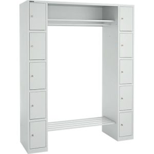 Schäfer Shop Select Schließfachgarderobe, mit Hutablage & Kleiderstange, B 1565 x T 500 x H 1950 mm, lichtgrau/lichtgrau Schäfer Shop Select Schließfachgarderobe, mit Hutablage & Kleiderstange, B 1565 x T 500 x H 1950 mm, lichtgrau/lichtgrau
