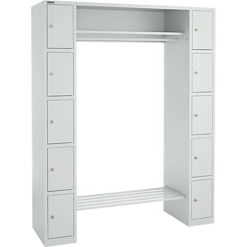 Schäfer Shop Select Schließfachgarderobe, mit Hutablage & Kleiderstange, B 1565 x T 500 x H 1950 mm, lichtgrau/lichtgrau