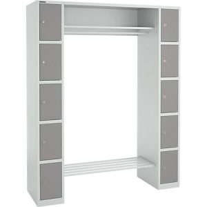Schäfer Shop Select Schließfachgarderobe, mit Hutablage & Kleiderstange, B 1565 x T 500 x H 1950 mm, lichtgrau/platingrau Schäfer Shop Select Schließfachgarderobe, mit Hutablage & Kleiderstange, B 1565 x T 500 x H 1950 mm, lichtgrau/platingrau