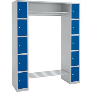 Schäfer Shop Select Schließfachgarderobe, mit Hutablage & Kleiderstange, B 1565 x T 500 x H 1950 mm, weißalu/enzianblau Schäfer Shop Select Schließfachgarderobe, mit Hutablage & Kleiderstange, B 1565 x T 500 x H 1950 mm, weißalu/enzianblau