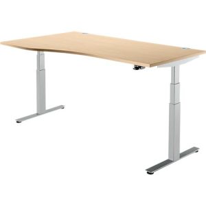 Schäfer Shop Select Schreibtisch DRIVE UP 2, elektrisch höhenverstellbar, Freiform, Ansatz links, T-Fuß, B 1800 mm, Ahorn/weißalu Schäfer Shop Select Schreibtisch DRIVE UP 2, elektrisch höhenverstellbar, Freiform, Ansatz links, T-Fuß, B 1800 mm, Ahorn/weißalu
