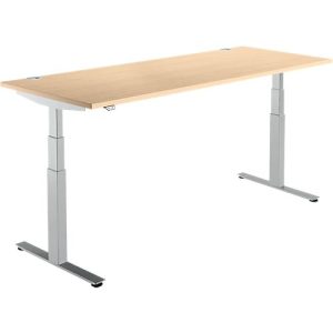 Schäfer Shop Select Schreibtisch DRIVE UP 2, elektrisch höhenverstellbar, Rechteck, T-Fuß, B 1800 x T 800 x H 630-1290 mm, Ahorn/weißaluminium Schäfer Shop Select Schreibtisch DRIVE UP 2, elektrisch höhenverstellbar, Rechteck, T-Fuß, B 1800 x T 800 x H 630-1290 mm, Ahorn/weißaluminium