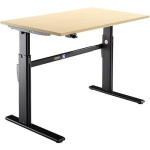 Schäfer Shop Select Schreibtisch, elektrisch höhenverstellbar, Rechteck, C-Fuß, B 1200 x T 800 x H 725-1185 mm, Ahorn/schwarz Schäfer Shop Select Schreibtisch, elektrisch höhenverstellbar, Rechteck, C-Fuß, B 1200 x T 800 x H 725-1185 mm, Ahorn/schwarz