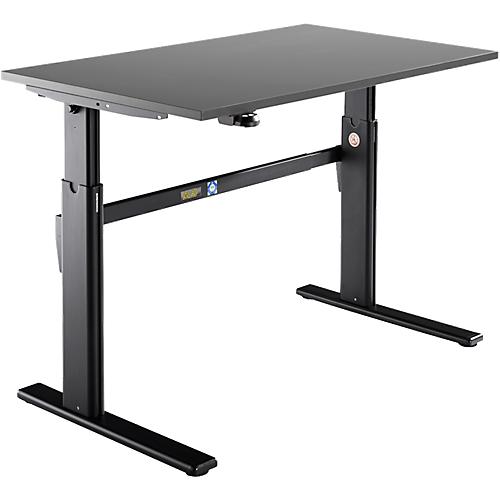 Schäfer Shop Select Schreibtisch, elektrisch höhenverstellbar, Rechteck, C-Fuß, B 1200 x T 800 x H 725-1185 mm, graphit/schwarz