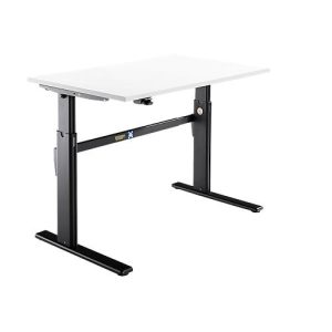 Schäfer Shop Select Schreibtisch, elektrisch höhenverstellbar, Rechteck, C-Fuß, B 1200 x T 800 x H 725-1185 mm, weiß/schwarz Schäfer Shop Select Schreibtisch, elektrisch höhenverstellbar, Rechteck, C-Fuß, B 1200 x T 800 x H 725-1185 mm, weiß/schwarz
