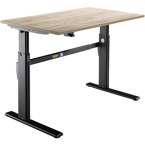 Schäfer Shop Select Schreibtisch, elektrisch höhenverstellbar, Rechteck, C-Fuß, B 1200 x T 800 x H 725-1185 mm, Wildeiche/schwarz