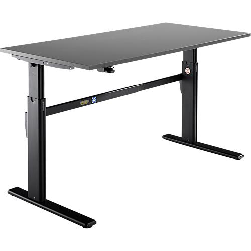 Schäfer Shop Select Schreibtisch, elektrisch höhenverstellbar, Rechteck, C-Fuß, B 1600 x T 800 x H 725-1185 mm, graphit/schwarz
