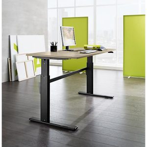 Schäfer Shop Select Schreibtisch, elektrisch höhenverstellbar, Rechteck, C-Fuß, B 1600 x T 800 x H 725-1185 mm, Wildeiche/schwarz Schäfer Shop Select Schreibtisch, elektrisch höhenverstellbar, Rechteck, C-Fuß, B 1600 x T 800 x H 725-1185 mm, Wildeiche/schwarz