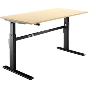 Schäfer Shop Select Schreibtisch, elektrisch höhenverstellbar, Rechteck, C-Fuß, B 1800 x T 800 x H 725-1185 mm, Ahorn/schwarz Schäfer Shop Select Schreibtisch, elektrisch höhenverstellbar, Rechteck, C-Fuß, B 1800 x T 800 x H 725-1185 mm, Ahorn/schwarz