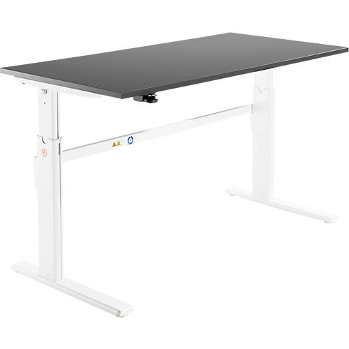 Schäfer Shop Select Schreibtisch, elektrisch höhenverstellbar, Rechteck, C-Fuß, B 1800 x T 800 x H 725-1185 mm, graphit/weiß