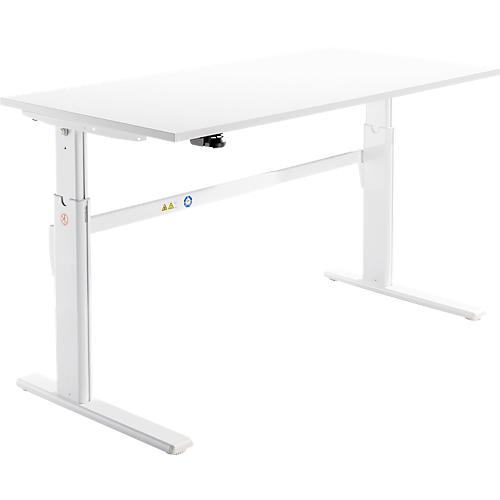Schäfer Shop Select Schreibtisch, elektrisch höhenverstellbar, Rechteck, C-Fuß, B 1800 x T 800 x H 725-1185 mm, weiß