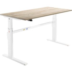 Schäfer Shop Select Schreibtisch, elektrisch höhenverstellbar, Rechteck, C-Fuß, B 1800 x T 800 x H 725-1185 mm, Wildeiche/weiß Schäfer Shop Select Schreibtisch, elektrisch höhenverstellbar, Rechteck, C-Fuß, B 1800 x T 800 x H 725-1185 mm, Wildeiche/weiß