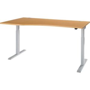 Schäfer Shop Select Schreibtisch ERGO-T 2.0, elektrisch höhenverstellbar, Freiform Ansatz links, T-Fuß, B 1800 x H 715-1205 mm, Buche/weißalu Schäfer Shop Select Schreibtisch ERGO-T 2.0, elektrisch höhenverstellbar, Freiform Ansatz links, T-Fuß, B 1800 x H 715-1205 mm, Buche/weißalu