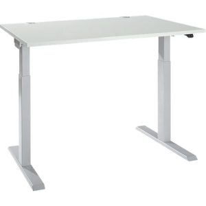 Schäfer Shop Select Schreibtisch ERGO-T 2.0, elektrisch höhenverstellbar, Rechteck, T-Fuß, B 1200 x T 800 x H 715-1205 mm, lichtgrau/weißalu Schäfer Shop Select Schreibtisch ERGO-T 2.0, elektrisch höhenverstellbar, Rechteck, T-Fuß, B 1200 x T 800 x H 715-1205 mm, lichtgrau/weißalu