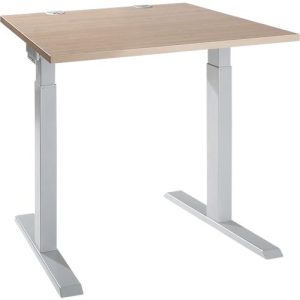 Schäfer Shop Select Schreibtisch ERGO-T 2.0, Quadrat, T-Fuß, B 800 x T 800 x H 675-895 mm, Eiche/weißalu Schäfer Shop Select Schreibtisch ERGO-T 2.0, Quadrat, T-Fuß, B 800 x T 800 x H 675-895 mm, Eiche/weißalu