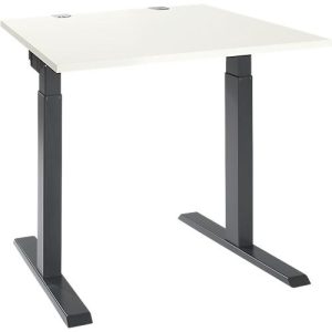 Schäfer Shop Select Schreibtisch ERGO-T 2.0, Quadrat, T-Fuß, B 800 x T 800 x H 675-895 mm, weiß/anthrazit Schäfer Shop Select Schreibtisch ERGO-T 2.0, Quadrat, T-Fuß, B 800 x T 800 x H 675-895 mm, weiß/anthrazit