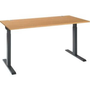 Schäfer Shop Select Schreibtisch ERGO-T 2.0, Rechteck, T-Fuß, B 1600 x T 800 x H 675-895 mm, Buche/anthrazit Schäfer Shop Select Schreibtisch ERGO-T 2.0, Rechteck, T-Fuß, B 1600 x T 800 x H 675-895 mm, Buche/anthrazit