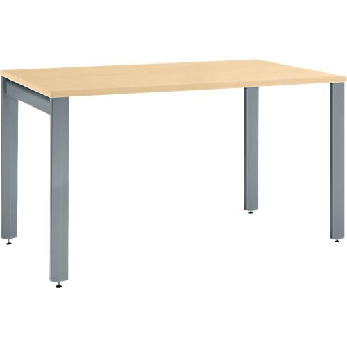 Schäfer Shop Select Schreibtisch LOGIN, 4-Fuß, B 1200 x T 800 x H 740 mm, Ahorn/basaltgrau