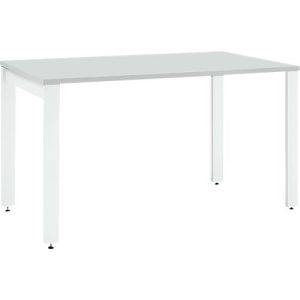 Schäfer Shop Select Schreibtisch LOGIN, 4-Fuß, B 1200 x T 800 x H 740 mm, lichtgrau/verkehrsweiß Schäfer Shop Select Schreibtisch LOGIN, 4-Fuß, B 1200 x T 800 x H 740 mm, lichtgrau/verkehrsweiß