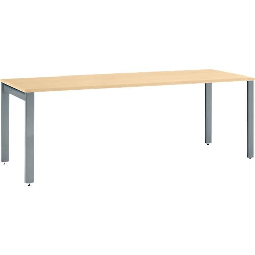 Schäfer Shop Select Schreibtisch LOGIN, 4-Fuß, B 1800 x T 800 x H 740 mm, Ahorn/basaltgrau