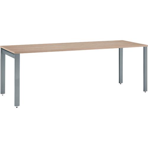 Schäfer Shop Select Schreibtisch LOGIN, 4-Fuß, B 1800 x T 800 x H 740 mm, Eiche/basaltgrau