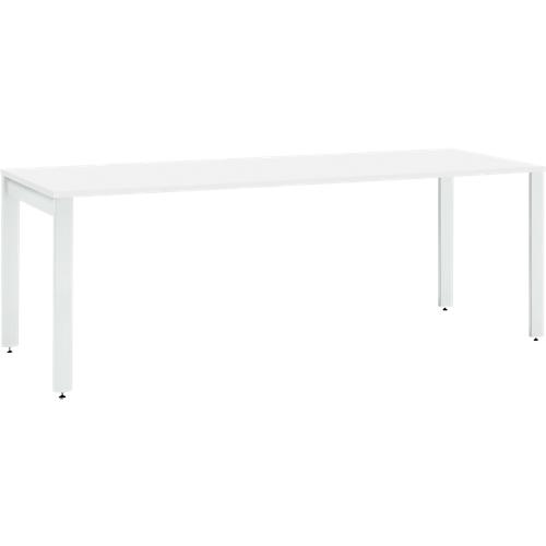 Schäfer Shop Select Schreibtisch LOGIN, 4-Fuß, B 1800 x T 800 x H 740 mm, weiß/verkehrsweiß