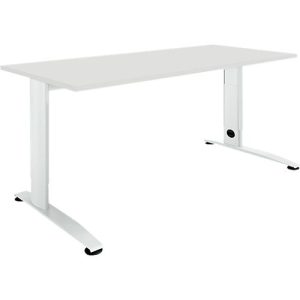 Schäfer Shop Select Schreibtisch LOGIN, manuell höheneinstellbar, C-Fuß, B 1200 x T 800 x H 660-820 mm, lichtgrau/verkehrsweiß Schäfer Shop Select Schreibtisch LOGIN, manuell höheneinstellbar, C-Fuß, B 1200 x T 800 x H 660-820 mm, lichtgrau/verkehrsweiß